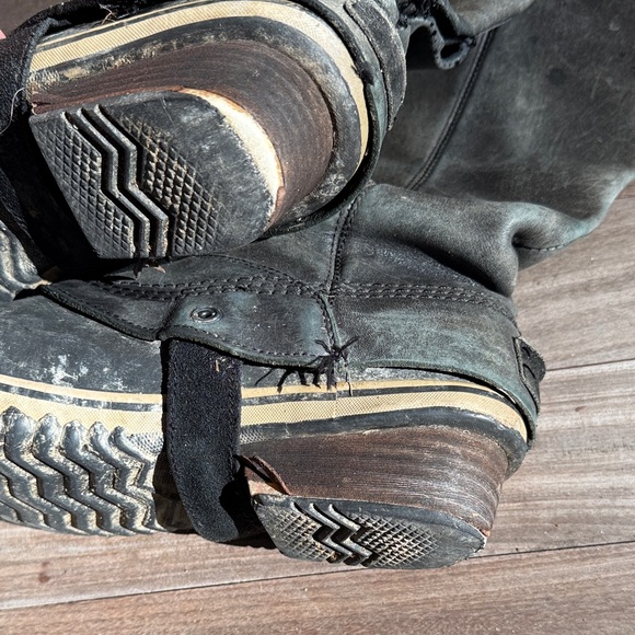 Sorel Slimpack Tall Gray Leather riding Boots women’s size 10 - Picture 12 of 16